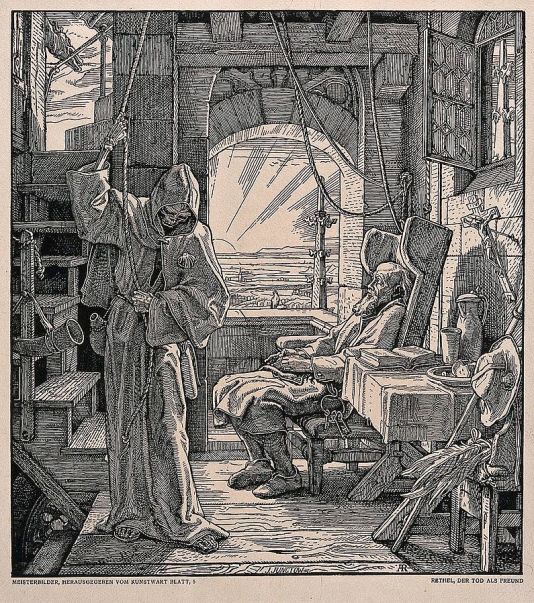 Death_as_a_friend._Wood-engraving_by_J._Jungtow_after_Alfred_Wellcome_V0042237